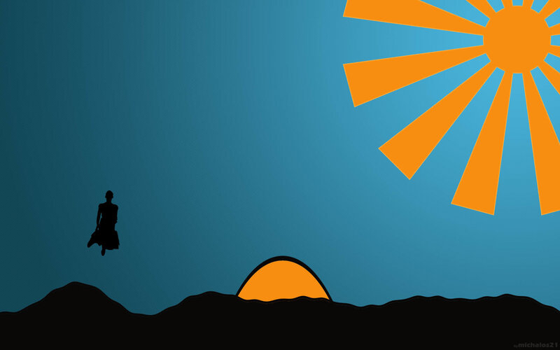 silhouette of person floating