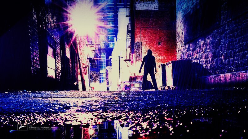 Silhouette of Person in Alley