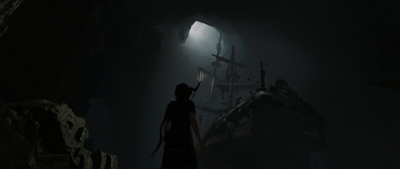 Silhouette of Person in Cave — Black, Dark, Mysterious