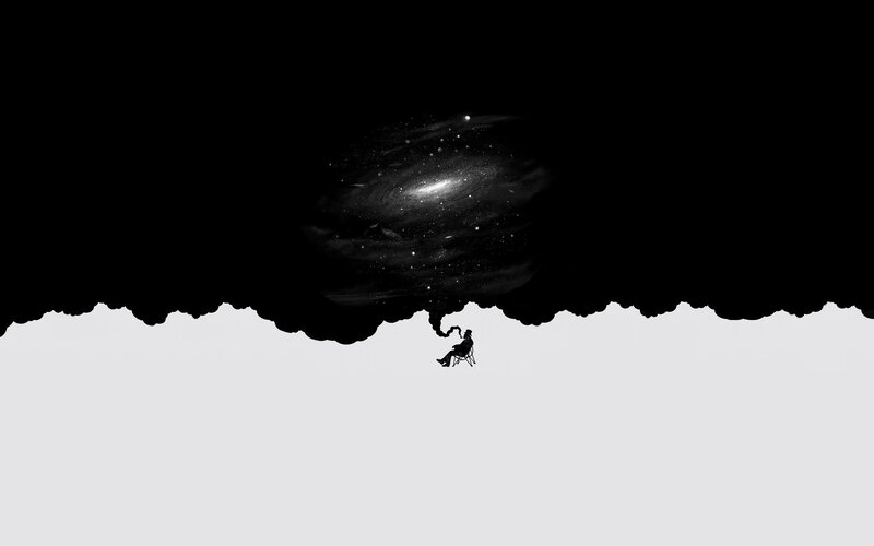 Silhouette of Person in Chair — Black