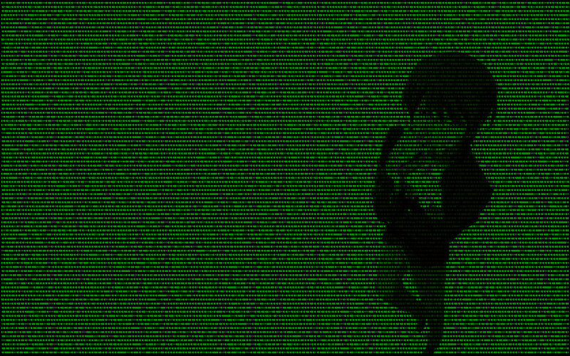 silhouette of person in digital code