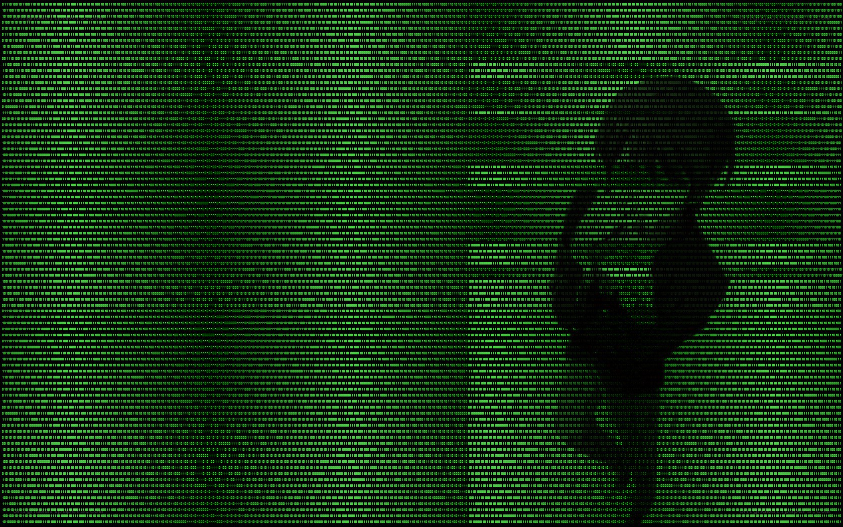 silhouette of person in digital code