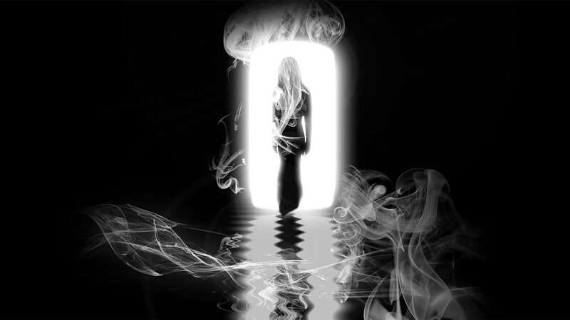 Silhouette of Person in Doorway — Black