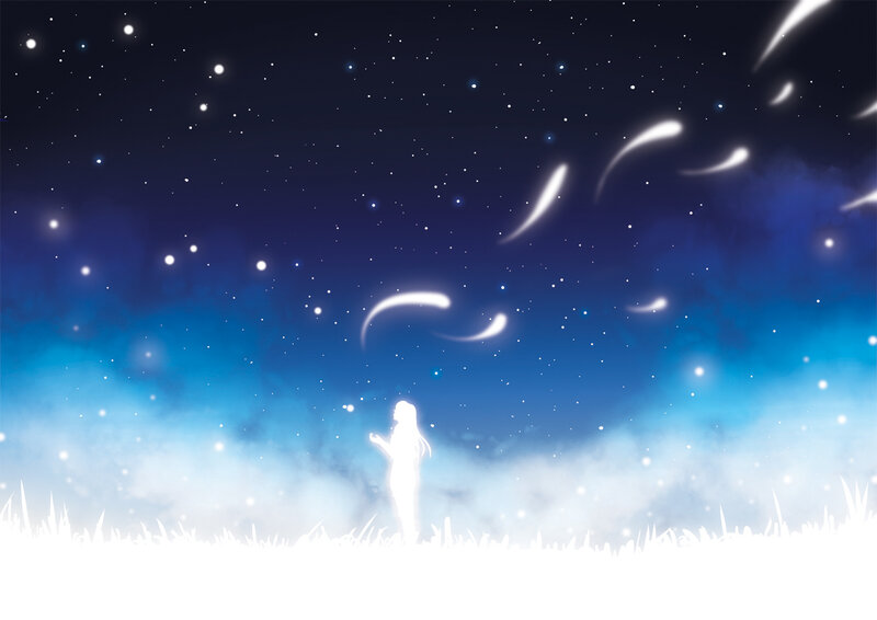 Silhouette of Person in Field — Blue, Serene