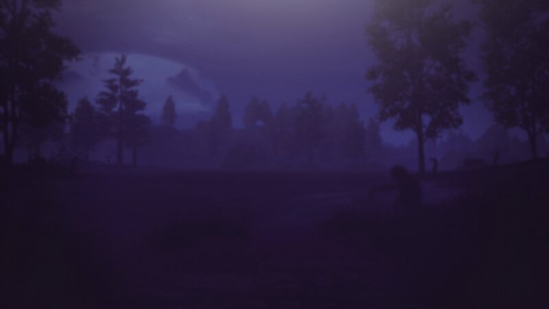 Silhouette of Person in Field — Purple, Dark