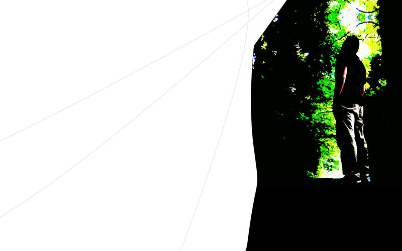 Silhouette of Person in Forest — Black, Dramatic