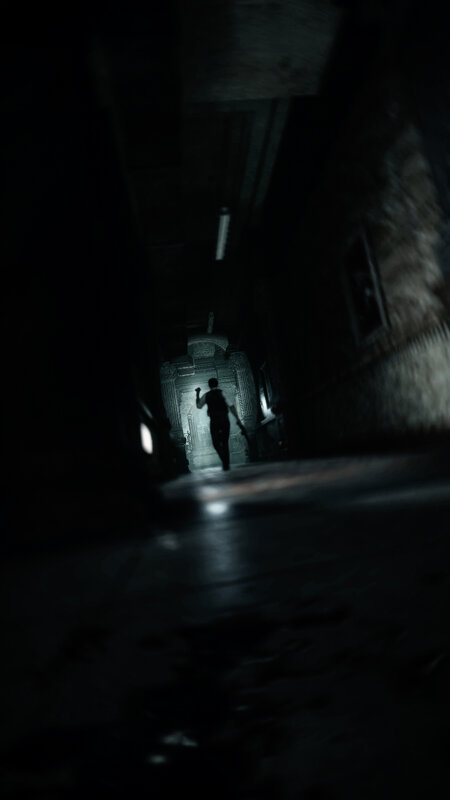 Silhouette of Person in Hallway — Black, Dark, Tense