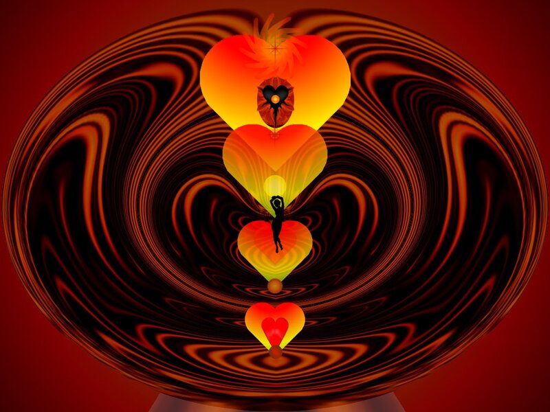 Silhouette of Person in Heart Tunnel