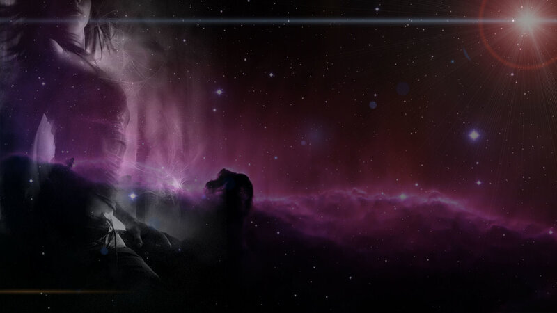 Silhouette of Person in Nebula