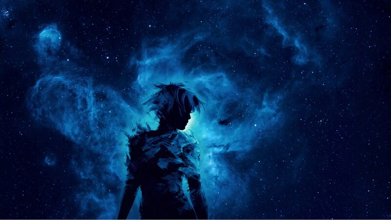 Silhouette of Person in Space