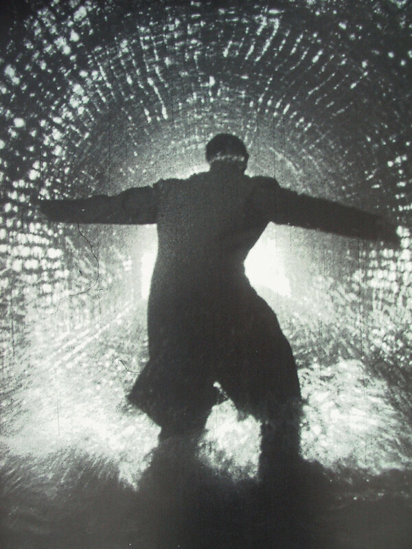 Silhouette of Person in Tunnel — Black, Dramatic, Photograph, Light, Shadow