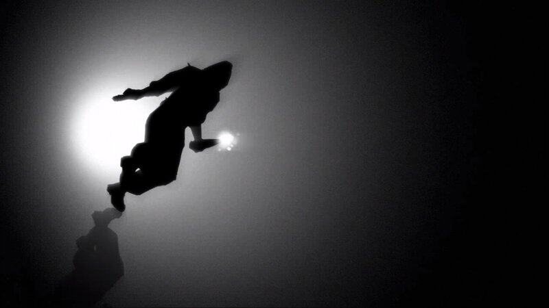 silhouette of person jumping