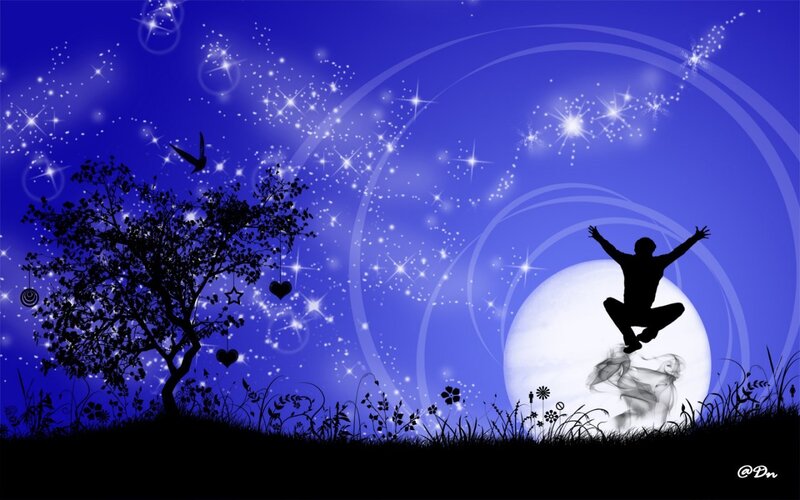 Silhouette of person jumping