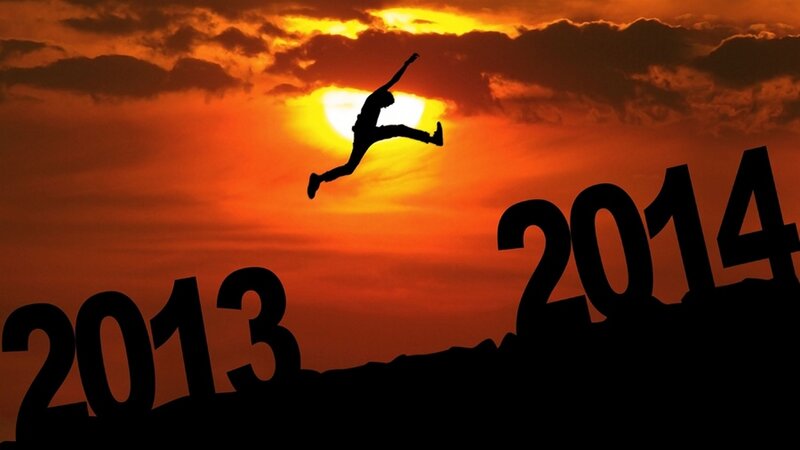 Silhouette of Person Jumping — Orange, Dramatic, Sunset, Illustration