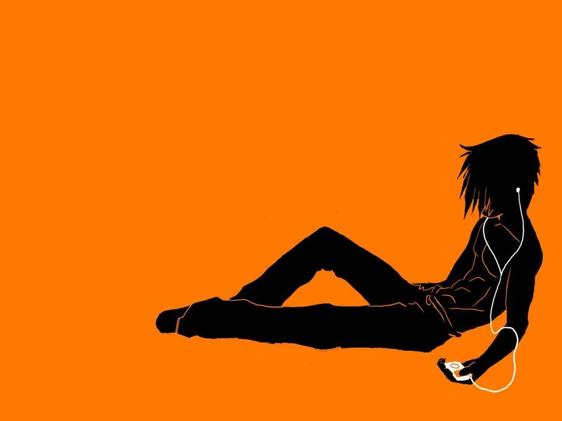 Silhouette of Person Lying — Orange