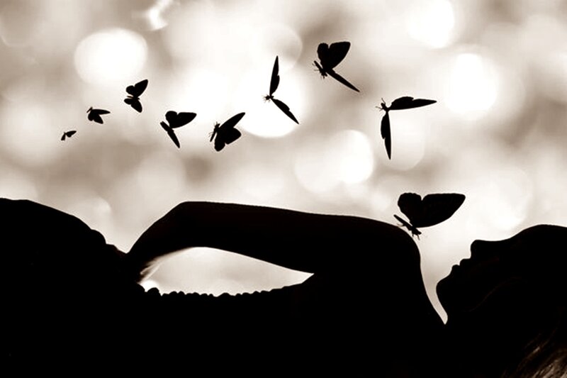 Silhouette of Person Lying