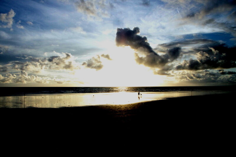 Silhouette of Person on Beach — Blue, Dramatic