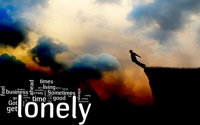 Silhouette of Person on Cliff — Black, Dramatic, Sunset, Digital Art