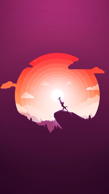 Silhouette of Person on Cliff — Purple, Serene