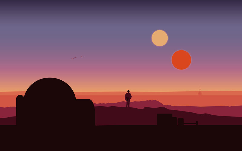 Silhouette of Person on Hill — Purple, Serene