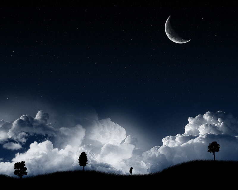 Silhouette of Person on Hill — Serene