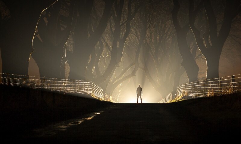 Silhouette of Person on Path