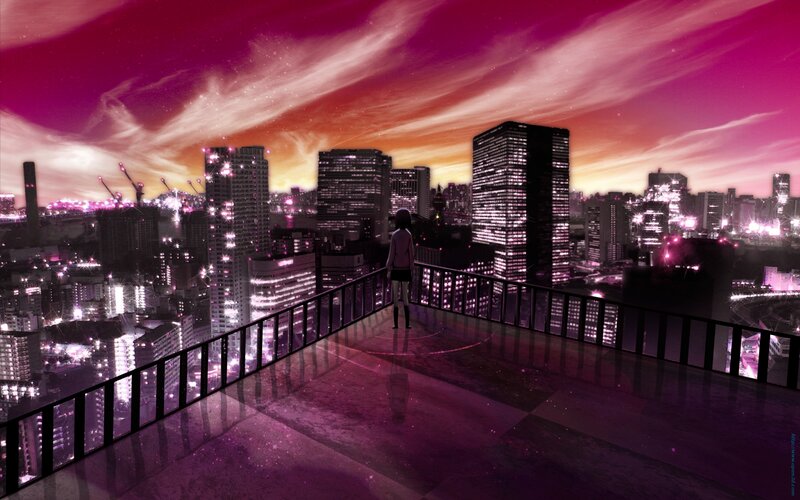 Silhouette of Person on Rooftop