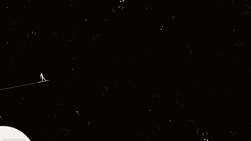 Silhouette of Person on Wire