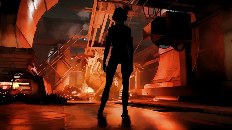 Silhouette of Person — Orange, Dramatic, Night