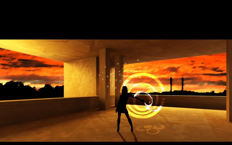 Silhouette of Person — Orange, Dramatic, Sunset, 3d Render