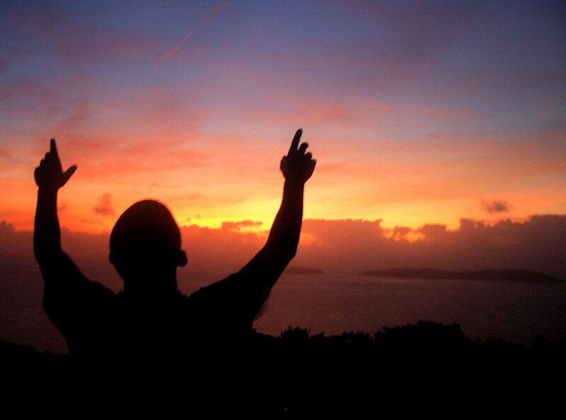 Silhouette of Person — Orange, Dramatic