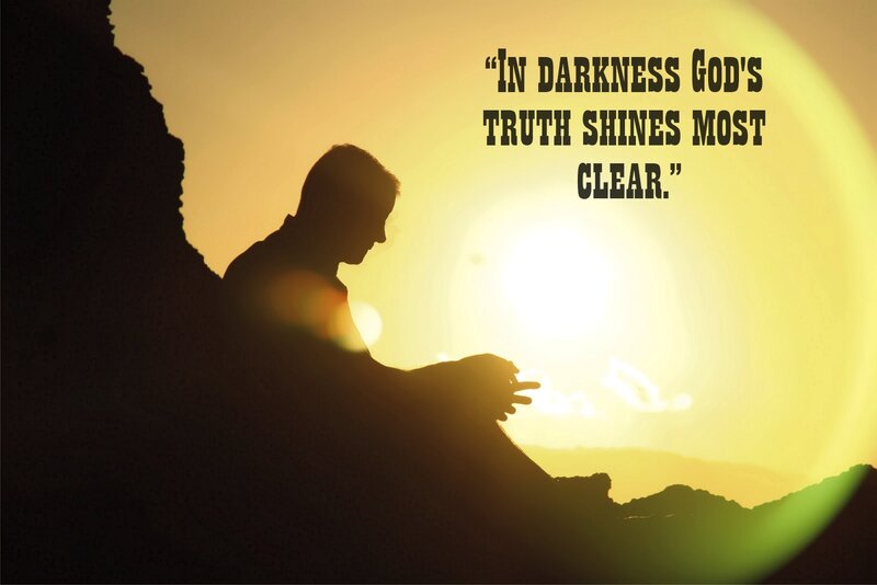 Silhouette of Person Praying — Yellow