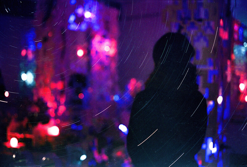Silhouette of Person — Purple, Dreamy, Night