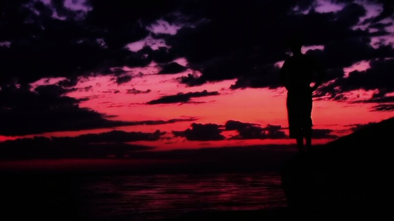 Silhouette of Person — Red, Dramatic, Sunset