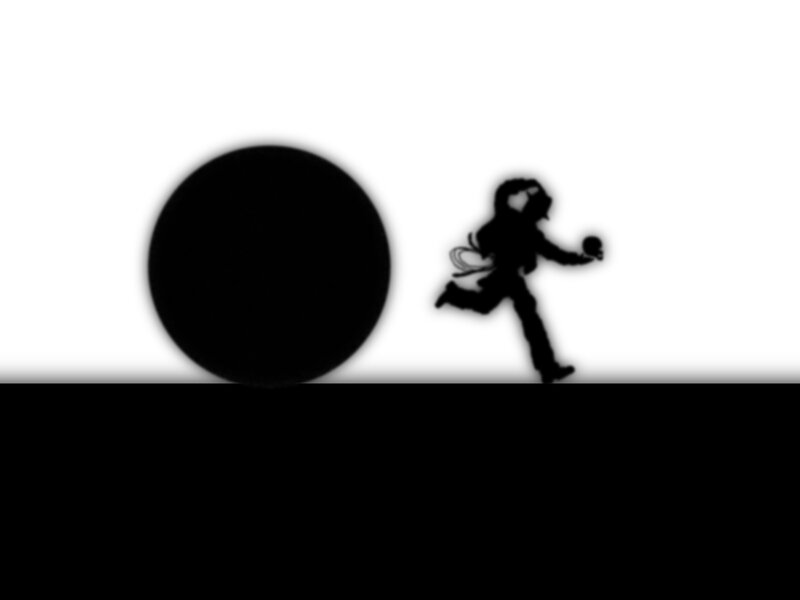 Silhouette of Person Running — Black