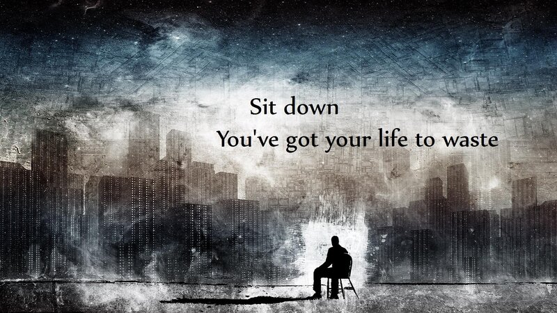 Silhouette of Person Sitting — Black, Dramatic, Night