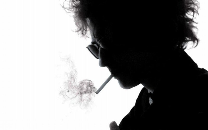 Silhouette of Person Smoking — Black, Dramatic, Photograph, Cigarette, Smoke