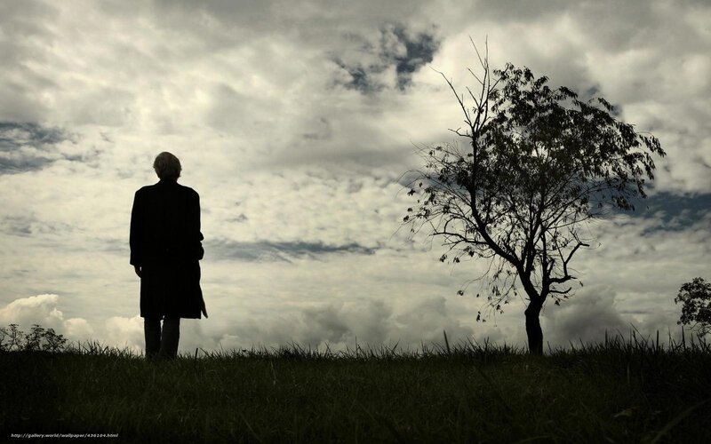 Silhouette of Person Standing — Black, Dramatic, Afternoon