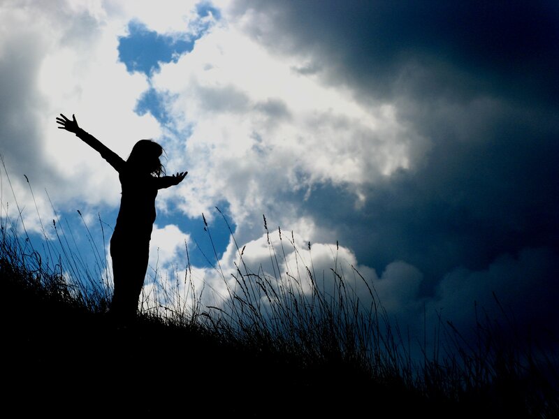 Silhouette of Person Standing — Black, Dramatic
