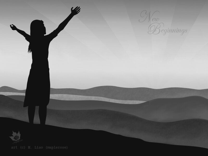 Silhouette of Person Standing — Black, Hopeful
