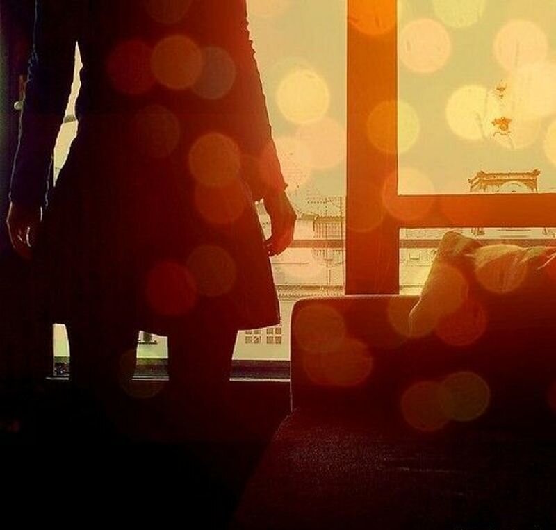 Silhouette of Person Standing — Red