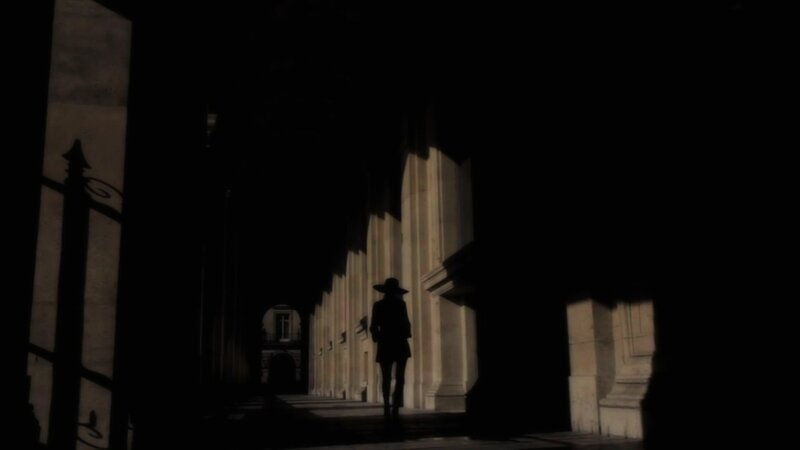 Silhouette of Person Walking — Black, Dramatic, Night, Photograph