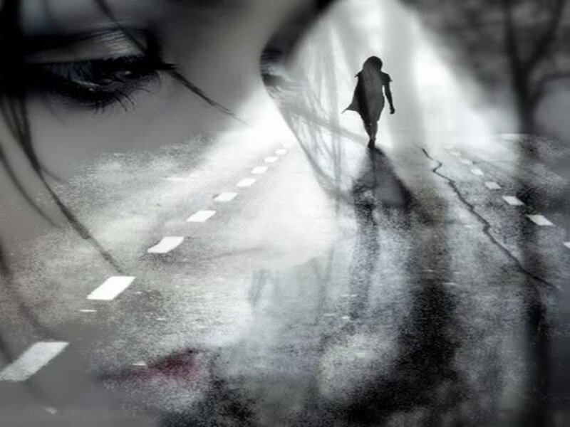 Silhouette of Person Walking — Black, Dramatic