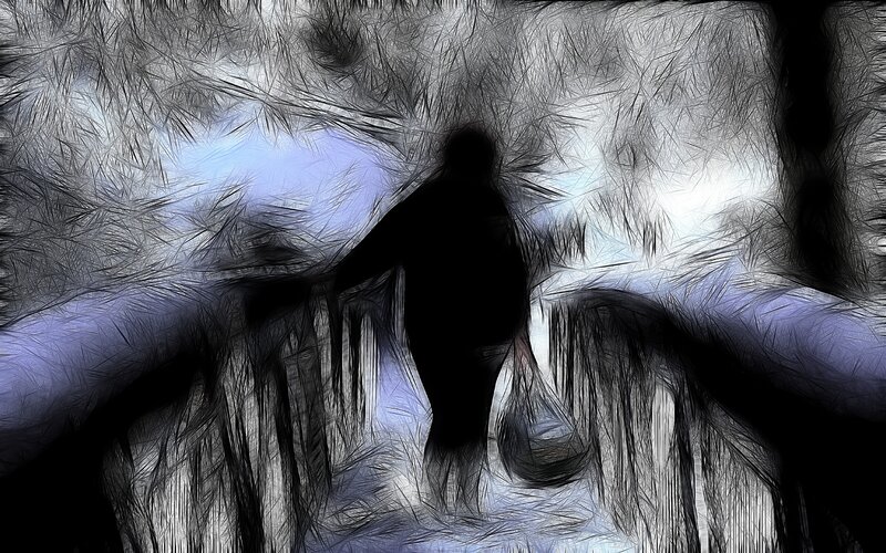 Silhouette of Person Walking — Black