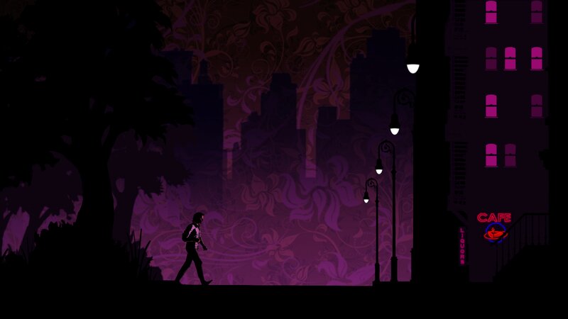 Silhouette of Person Walking — Purple, Dark, Mysterious