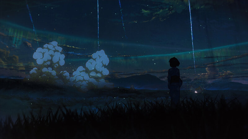 Silhouette of Person Watching — Blue