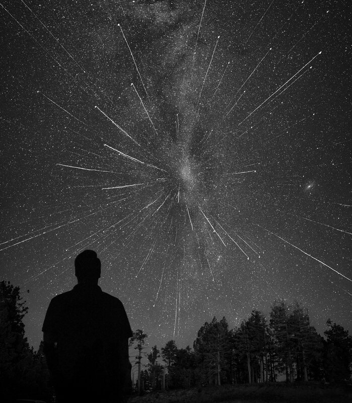 Silhouette of Person Watching Sky