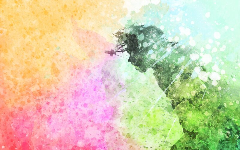 Silhouette of Person with Cross