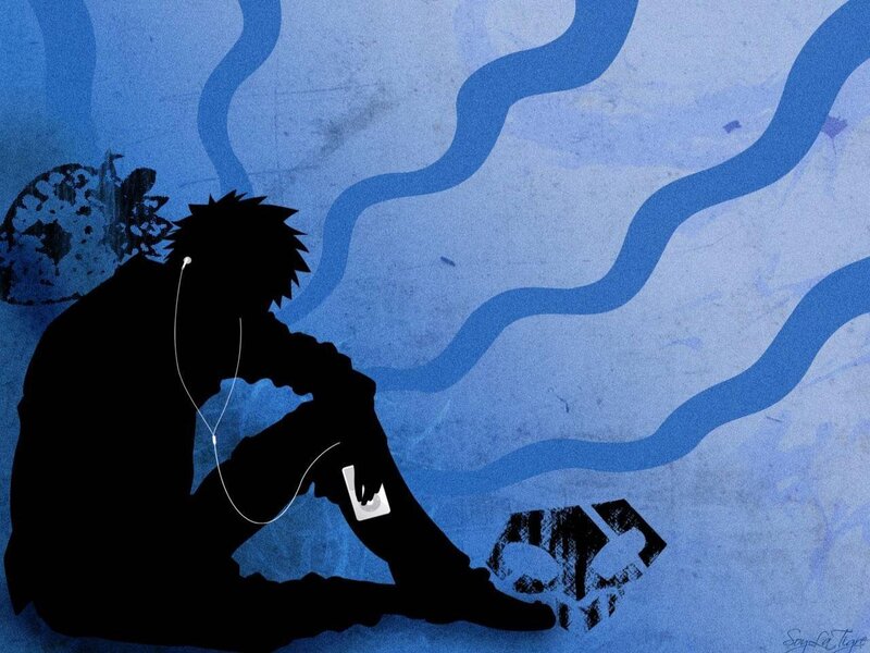 silhouette of person with headphones