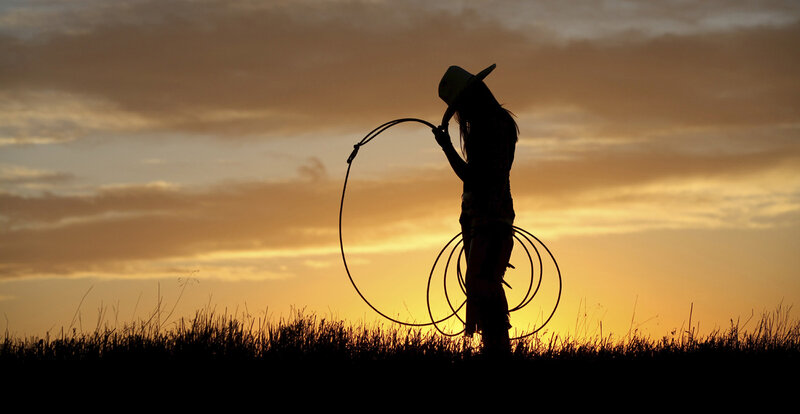 Silhouette of Person with Lasso